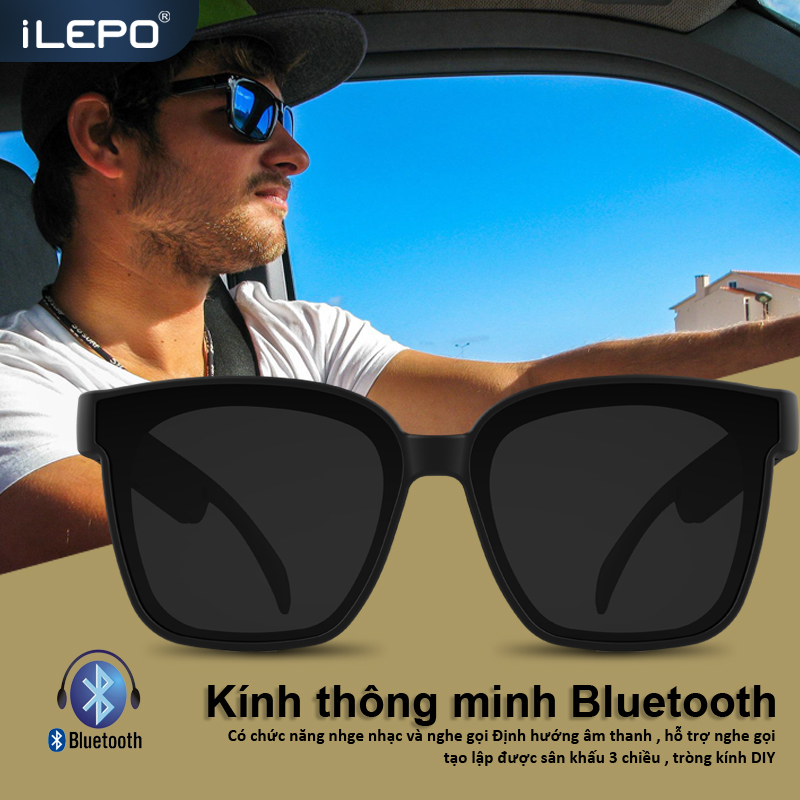 Mắt kính Bluetooth thông minh vừa nghe nhạc và gọi điện chống tia UV chống trầy xước bảo hành 1 năm A3 mắt kính thông minh