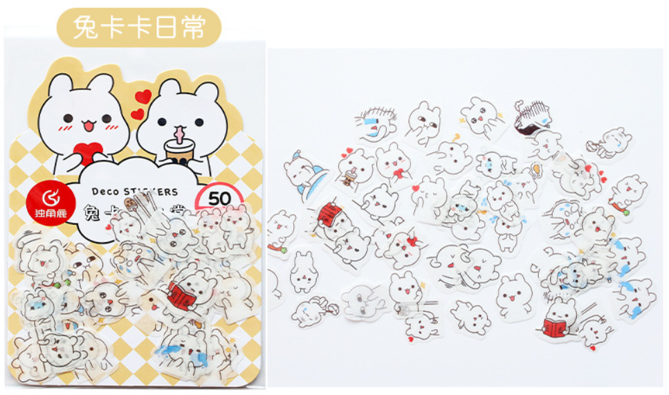 Sticker gói mẫu hình con vật dễ thương