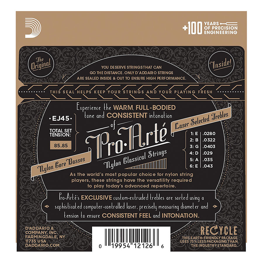 Dây Đàn Guitar Classic D'Addario EJ45 [Size Normal]