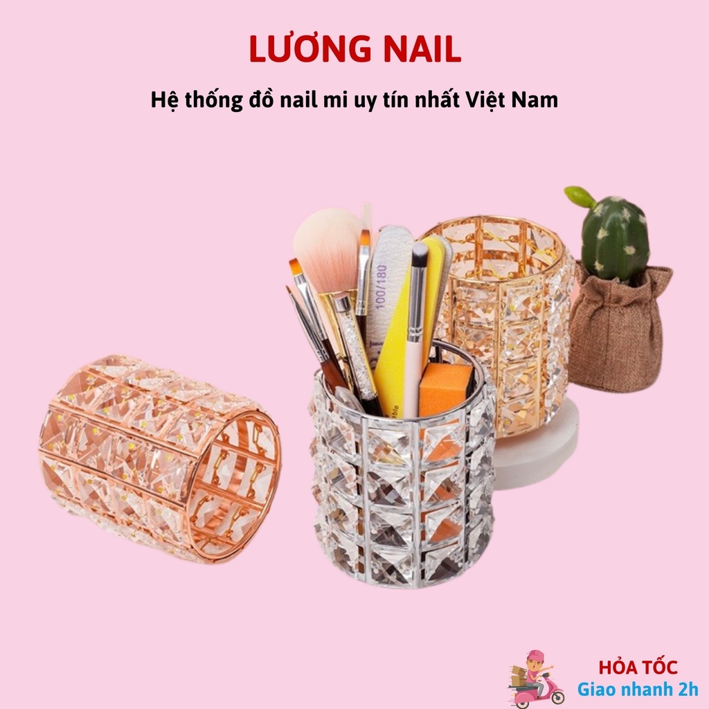 Cốc đựng cọ trang điểm cốc đựng cọ nail pha lê