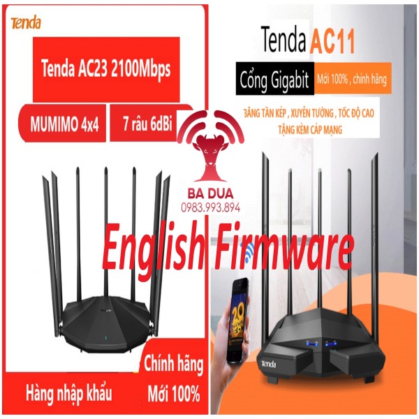 Bộ Phát Wifi Router Wifi Tenda AC23 AC2100 , AC11 AC10 AC5 AC5S AC6 AC7 AC1200 , F6