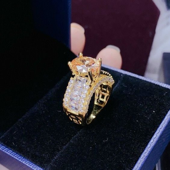 [HCM]Nhẫn nữ đẹp nhẫn mạ vàng non 24k vàng trắng nhẫn đính đá pha lê cao cấp nhẫn kim cương hoa sen đài cao trắng quý phái Trang Sức Nữ GADO  - Trang Sức GADO N034