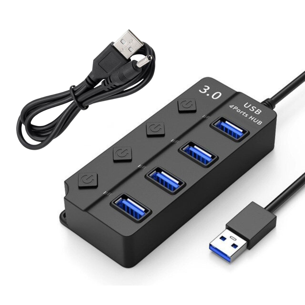 Hub USB 3.0 high-speed data reading 5Gbps hub with safety power switch LED operation indicator for 4 and 7 expansion ports