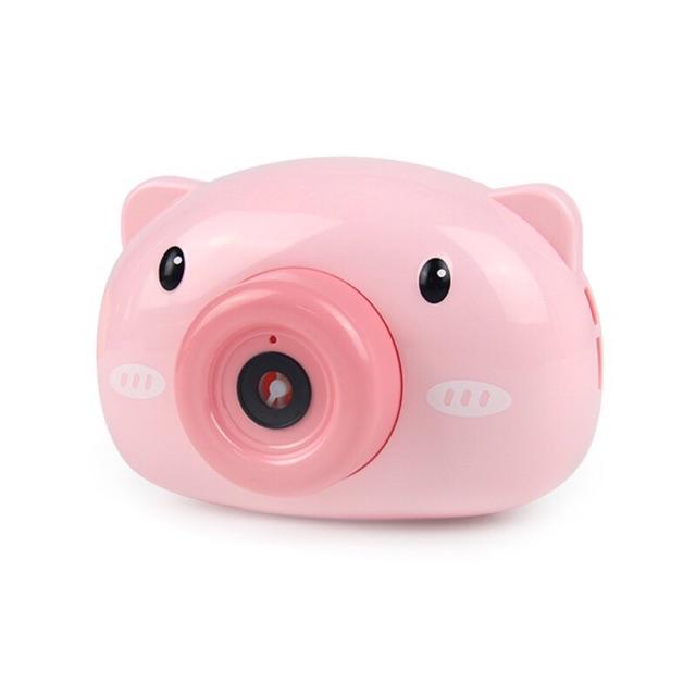 MÁY ẢNH THỔI BONG BÓNG HEO HỒNG CHO BÉ Chiếc máy thổi bong bóng hình Máy Chụp Hình này được thiết kế giống hệt máy ảnh với cuộn phim để đựng dung dịch thổi bong bóng
