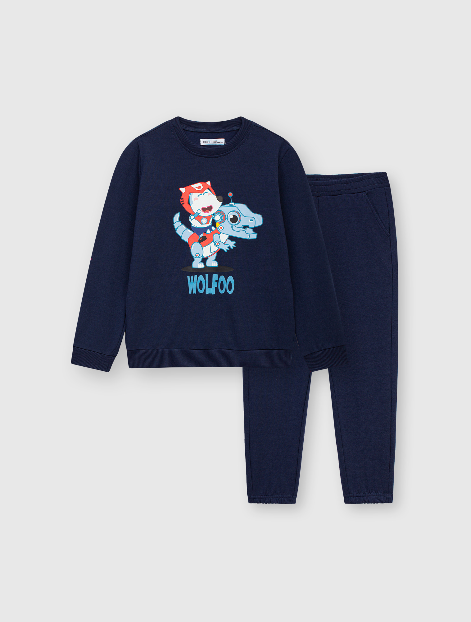Bộ quần áo bé trai canifa in hình wolfoo 2st23w003