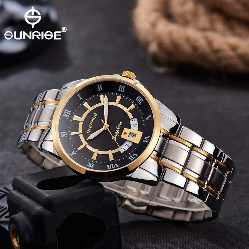 [HCM]Đồng hồ nam siêu mỏng Sunrise DM771SWB Fullbox hãng kính Sapphire chống xước
