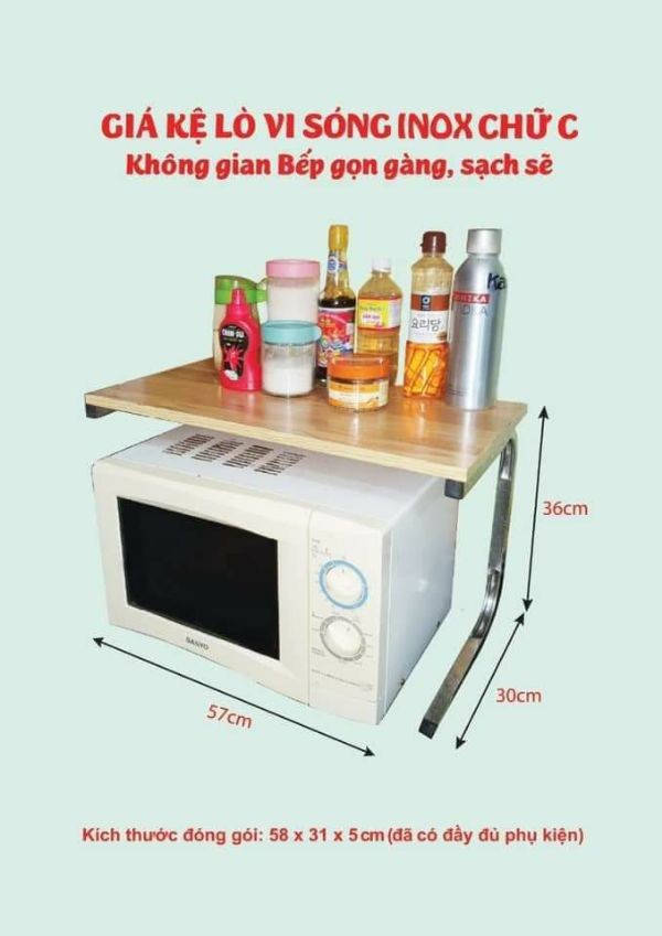 [KỆ INOX] Giá, kệ lò vi sóng, kệ lò nướng đa năng inox cao cấp (đáp ứng mọi kích thước) kệ lò vi sóng-giá kệ lò vi sóng tiện lợi