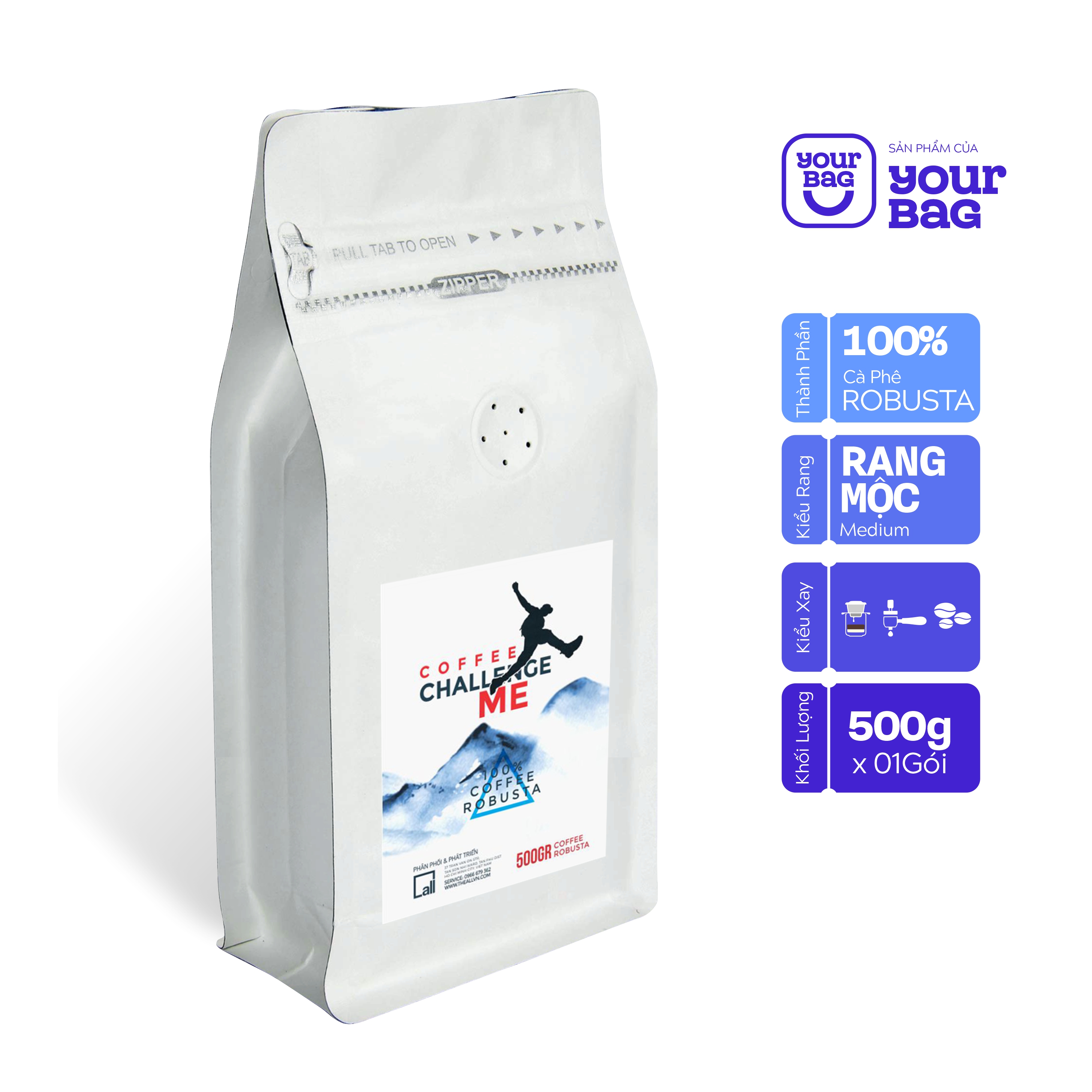 Cà Phê Rang Xay Nguyên Chất (500g) - Pha Phin, Pha Máy, Nguyên Hạt | YourBag Cà Phê