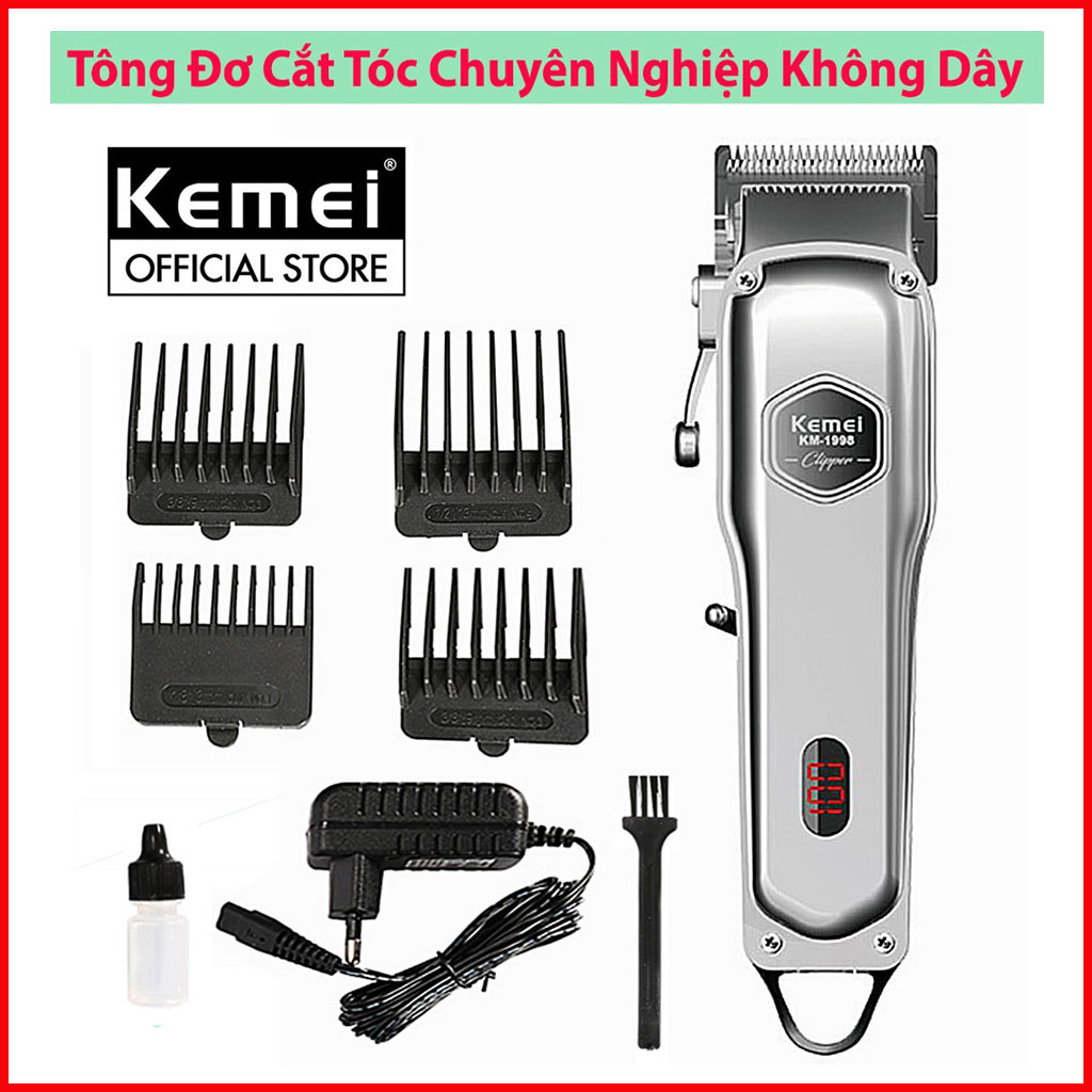 Tông đơ cắt tóc có đèn LED kemei KM 1998