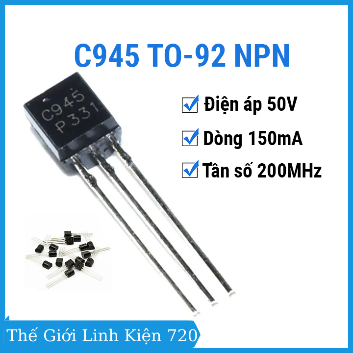 10 con c945 50v 150ma kiểu chân to-92 transistor npn