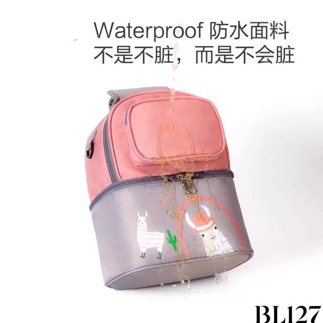 Balo bỉm sữa 2 tầng