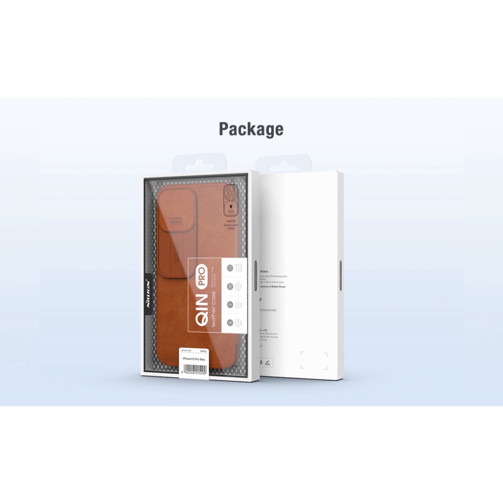 Bao da iPhone 13/ 13 Pro/ 13 Pro Max hiệu Nillkin Qin (Hàng chính hãng)
