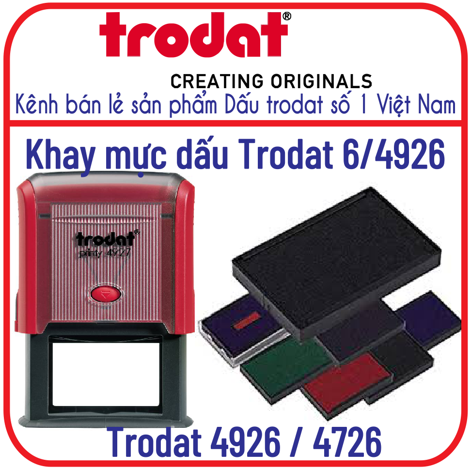 Khay mực dấu hãng Trodar (Dấu liền mực)