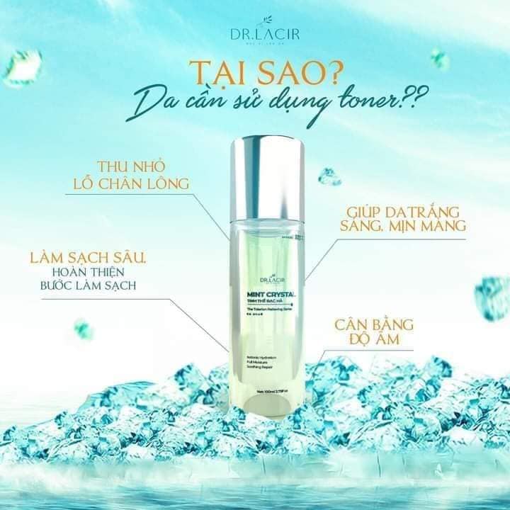 Toner tinh thể bạc hà Dr Lacir Chính hãng