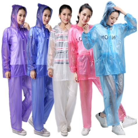 Áo mưa bộ trong suốt chạy xe máy