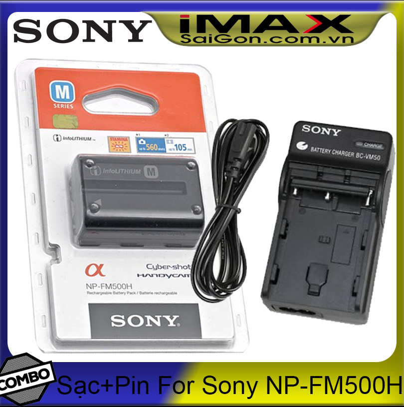 [HCM]Bộ 1 pin 1 sạc máy ảnh cho Sony NP-FM500H
