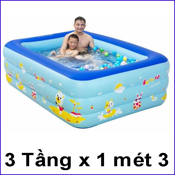 Bể bơi bơm hơi cao cấp cho bé - bể phao hơi tắm mát cho bé [ NHIỀU MẪU]
