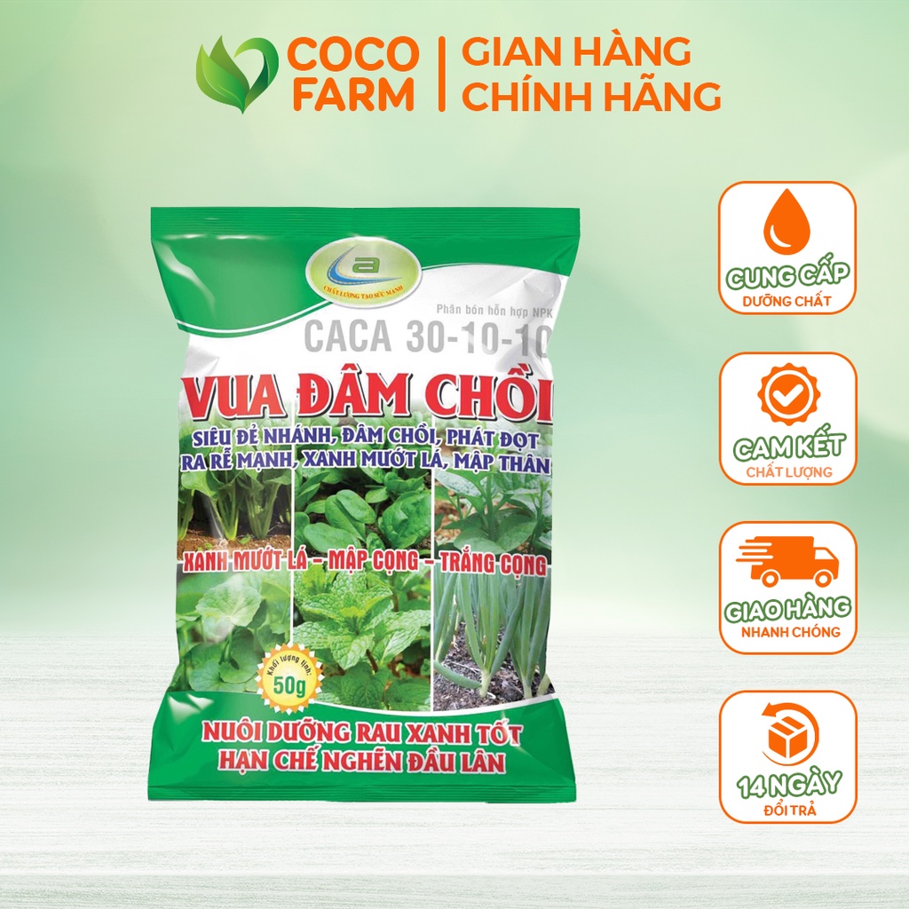 Phân bón vua đâm chồi siêu đẻ nhánh đâm chồi phát đọt - nuôi dưỡng rau xanh tốt 50g