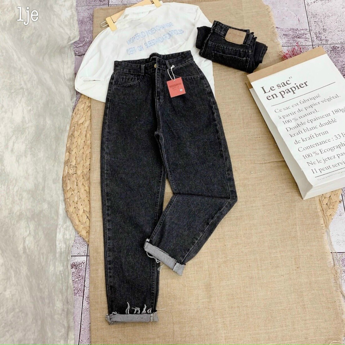 QUẦN JEAN BAGGY NỮ LƯNG CAO 2 NÚT ĐAI CHÉO,THỜI TRANG MỚI TẠI PINKY79SHOP BG001