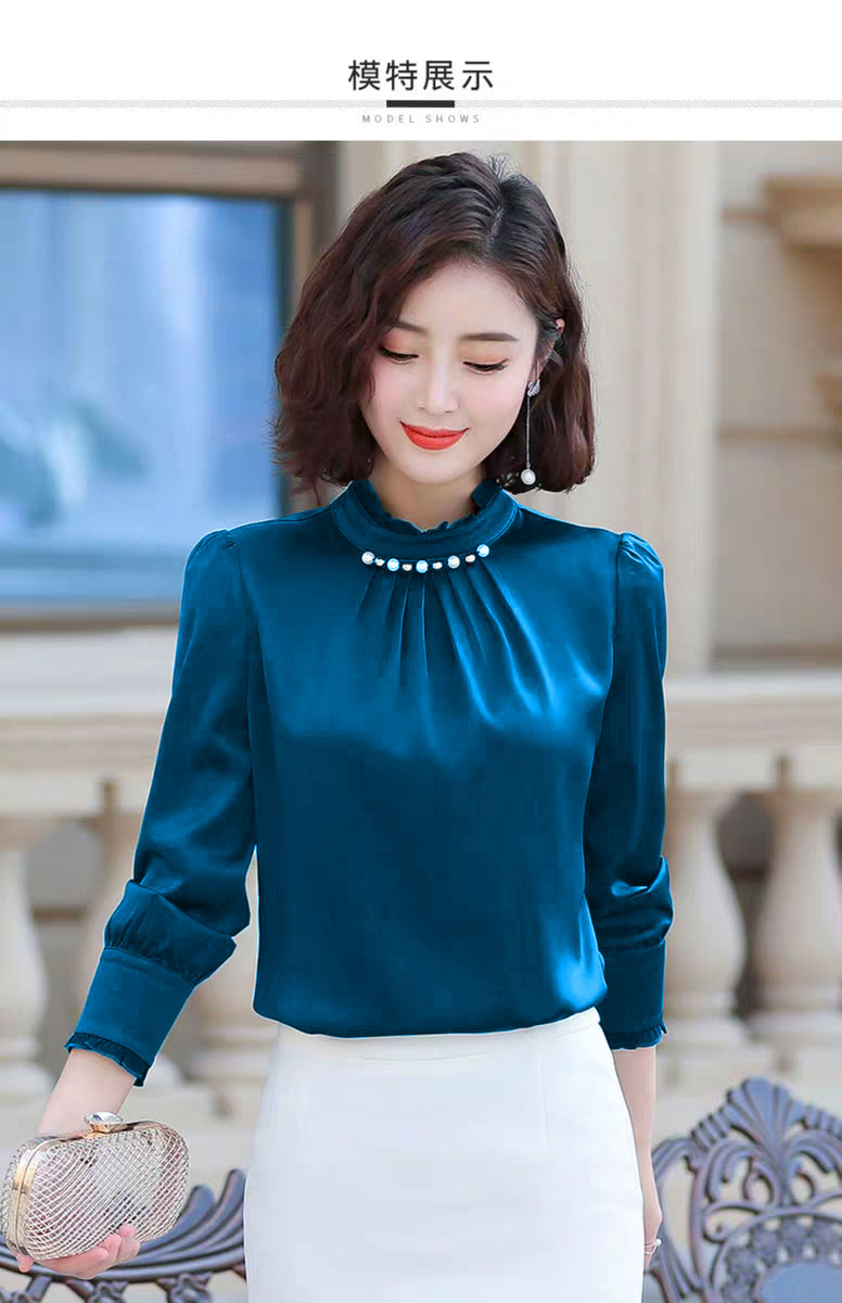 ÁO SƠ MI CỔ NHÚN ĐÍNH HẠT NGOCTRANSHOP- NT3300