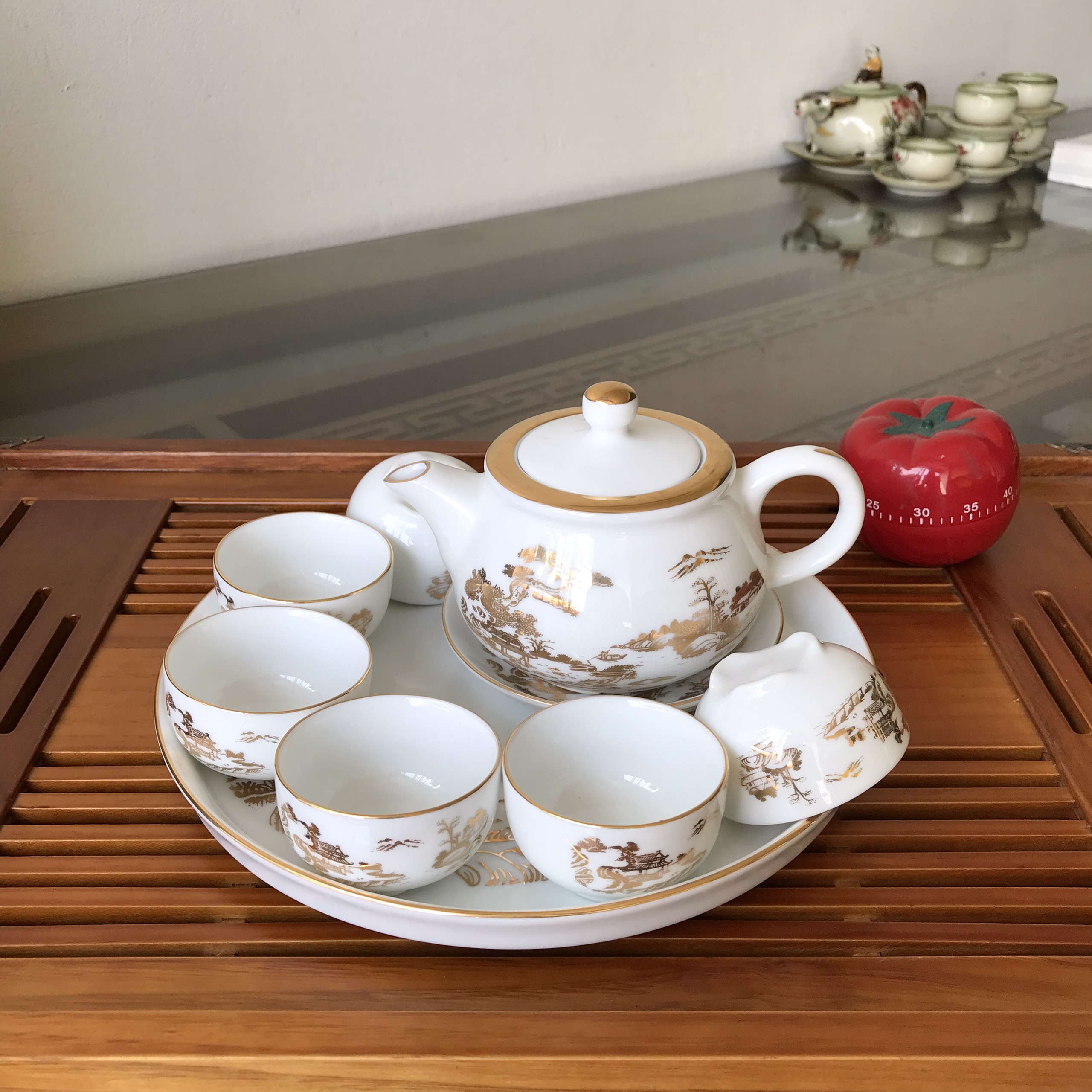 Bộ Ấm Chén Men Mát Bát Tràng Các Dáng GQA10