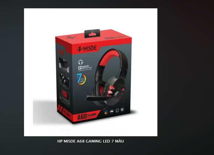 TAI NGHE HP MISDE A68 GAMING LED 7 MÀU BẢO HÀNH 3 THÁNG