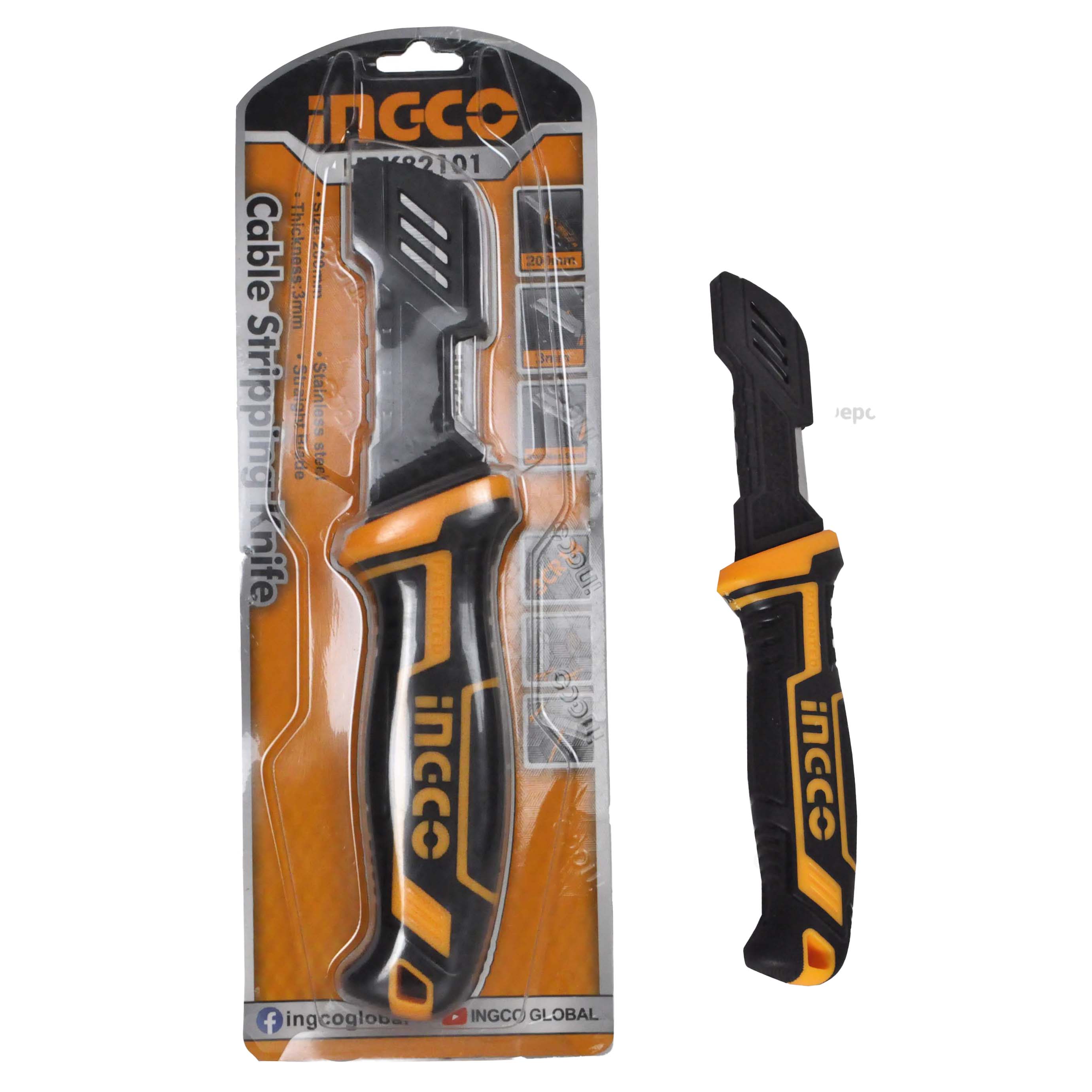 Dao tước dây điện lưỡi thẳng 210mm - hpk82001 ingco
