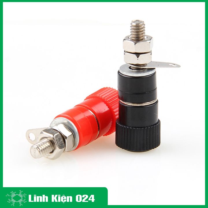 Jack nối JS90 dài 2 màu đỏ, đen dùng kết nối loa, amply