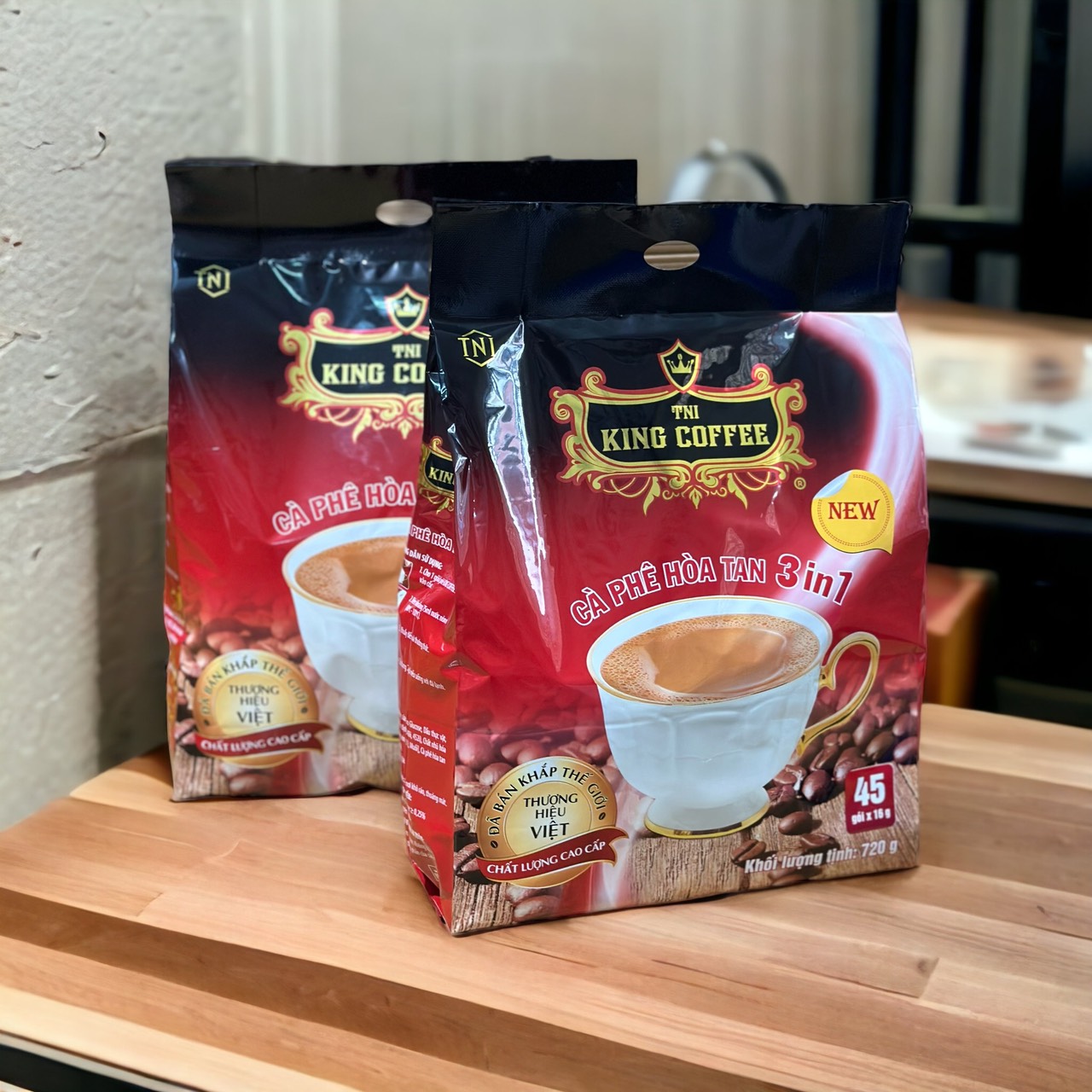 (THÙNG 10 TÚI) CÀ PHÊ SỮA KING COFFEE - TÚI 45 GÓI