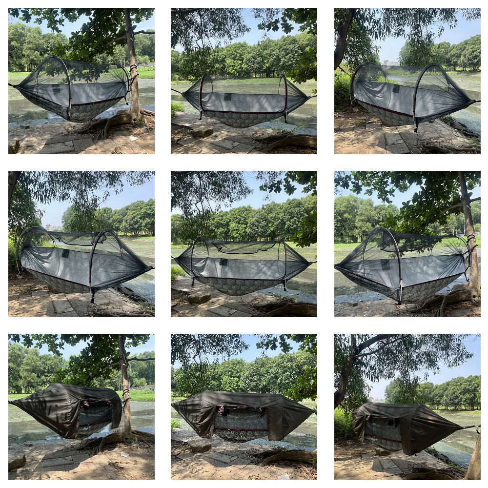 Võng Cao Cấp Chống Nước 2 Người Giường Đôi Dây Cột Dày, Tarp Hammocks 2.4x1.4m