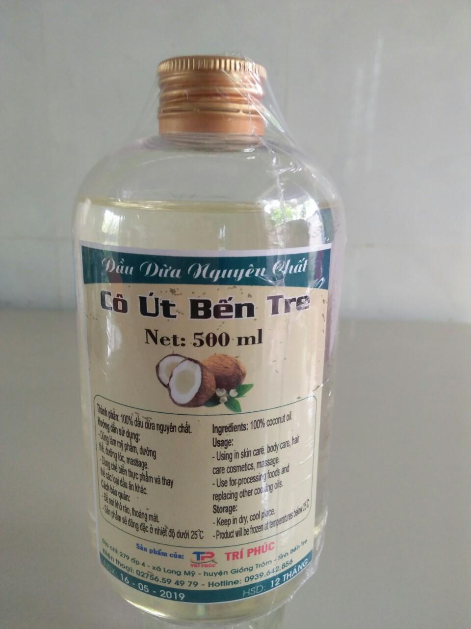Dầu dừa Cô Út Bến Tre chai 500ml