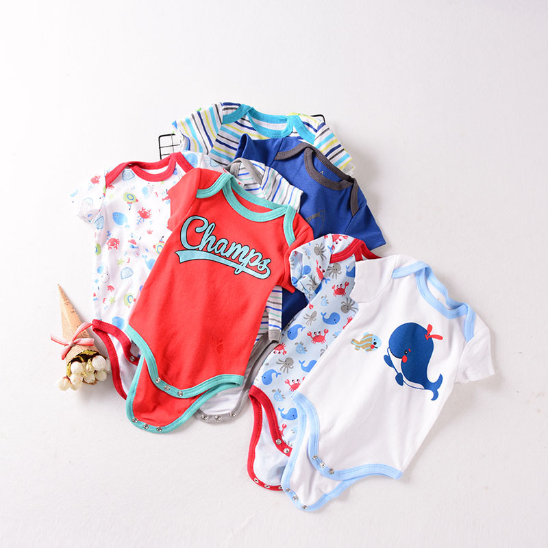 Bộ áo liền quần body chip xuất dư cho bé sơ sinh tay ngắn 100% cotton