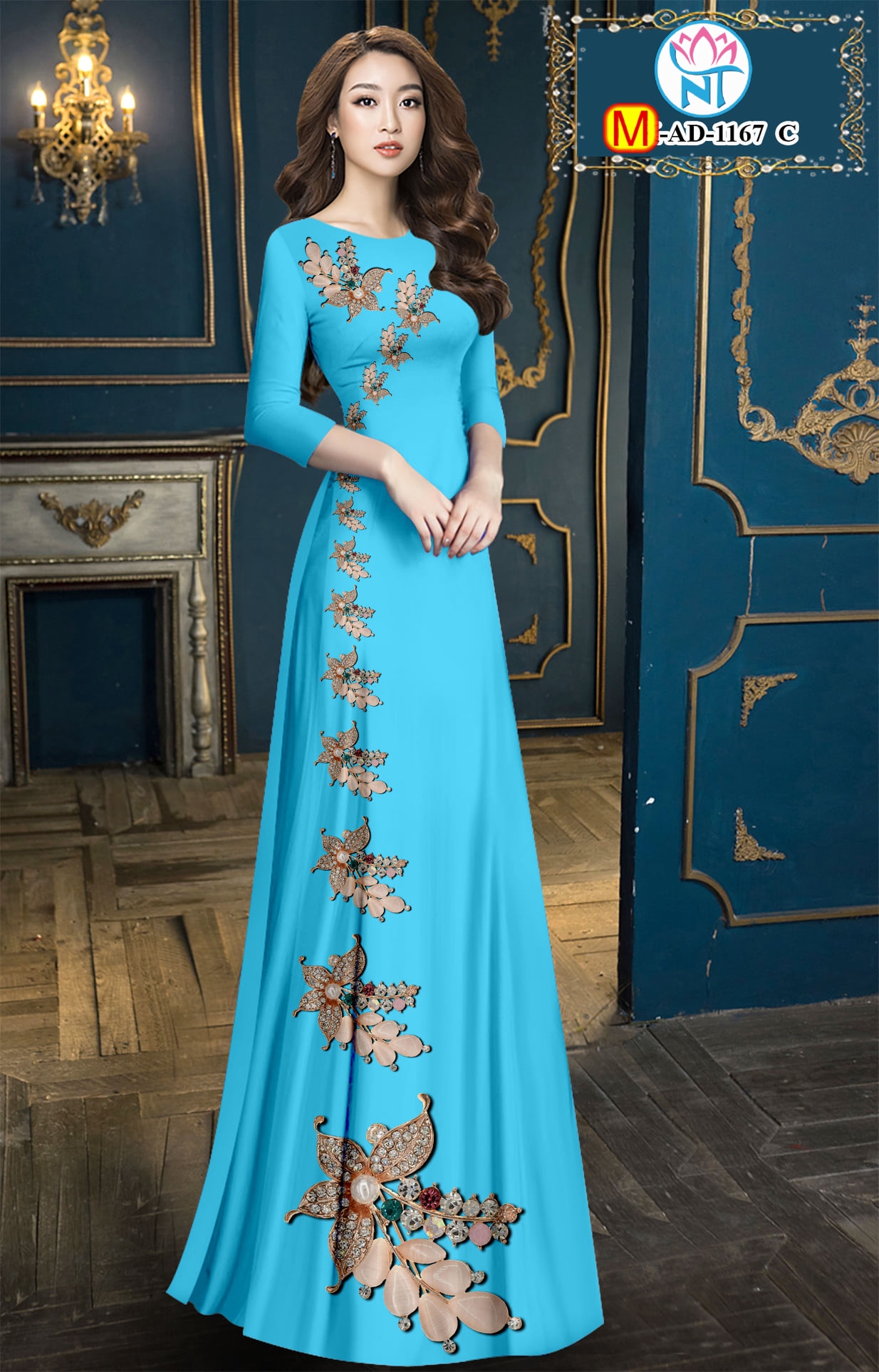 Vải áo dài 3D - M 1167
