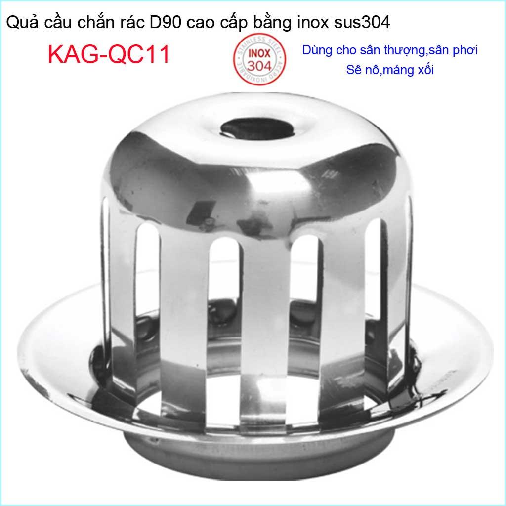 [HCM]Cầu chắn rác sân thượng KAG-QC11 D90 inox SUS304 cầu chặn rác phễu thoát nước mưa thoát nước nhanh inox bóng sử dụng tốt