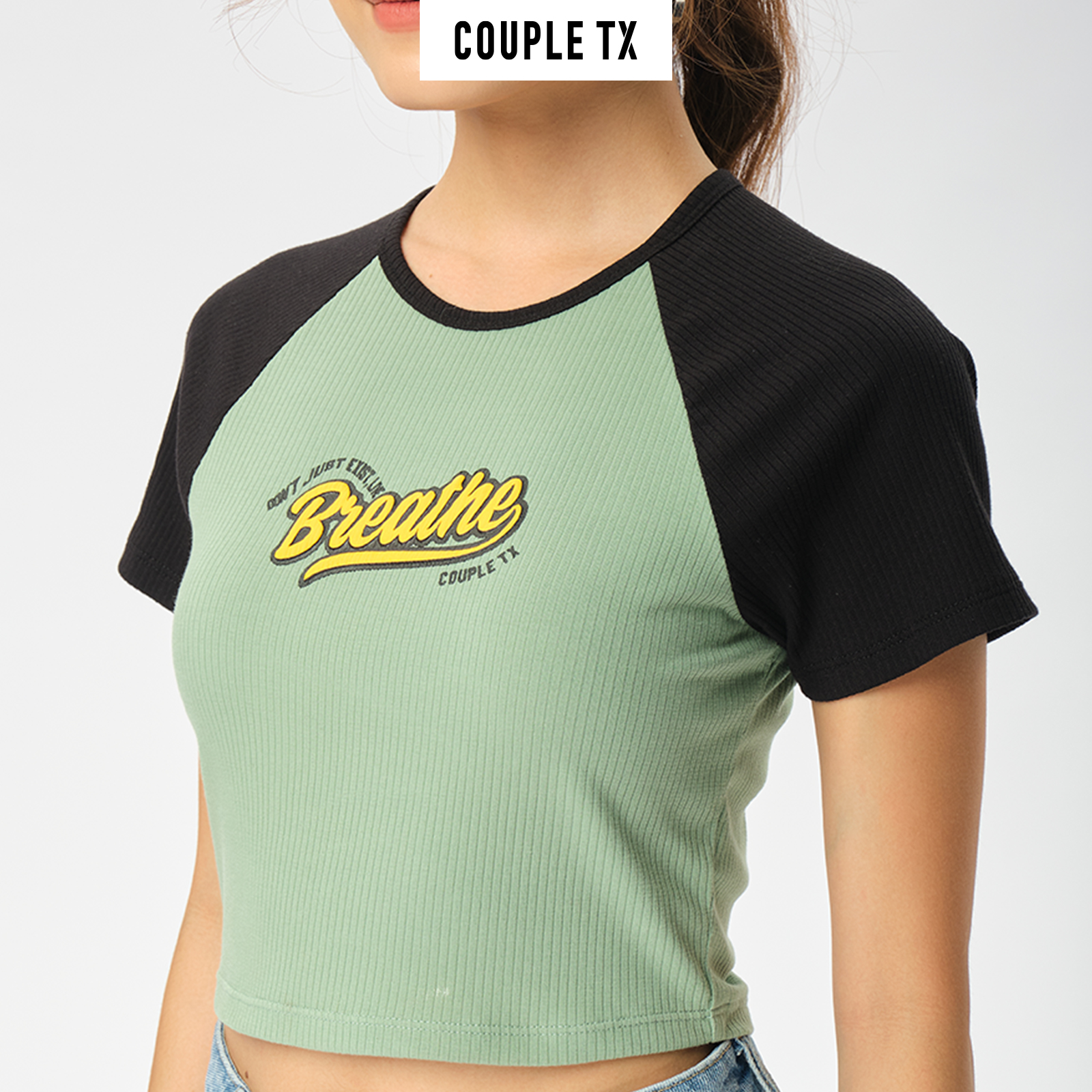 Áo Kiểu Nữ COUPLE TX - Raglan Phối Màu WTS 2330