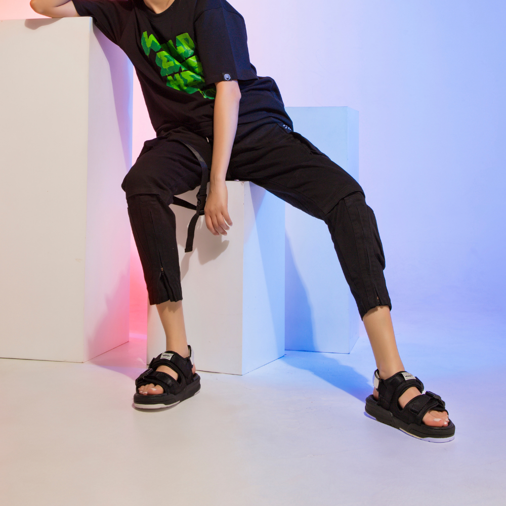 Giày Sandal Vento Nam Nữ - MS NV1002 - ĐEN TRẮNG