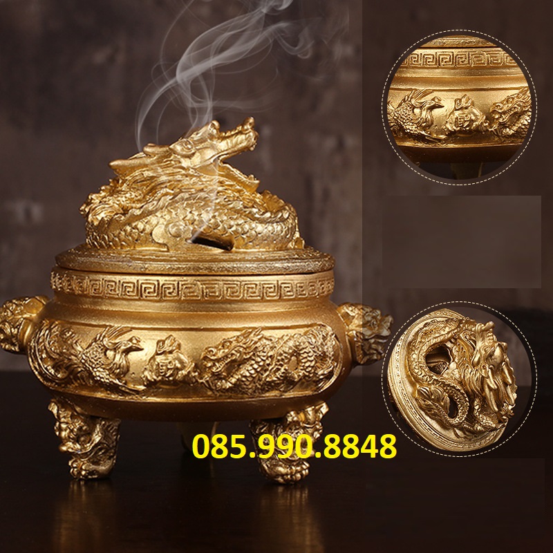 Lư đốt trầm cao cấp , Lư xông trầm, Lư hương đốt trầm - Dùng là mê