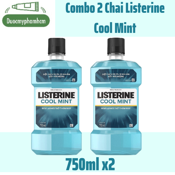 [Nội Địa Thái] Combo 2 Chai Nước Súc Miệng Listerin Cool Mint 750ml  x2