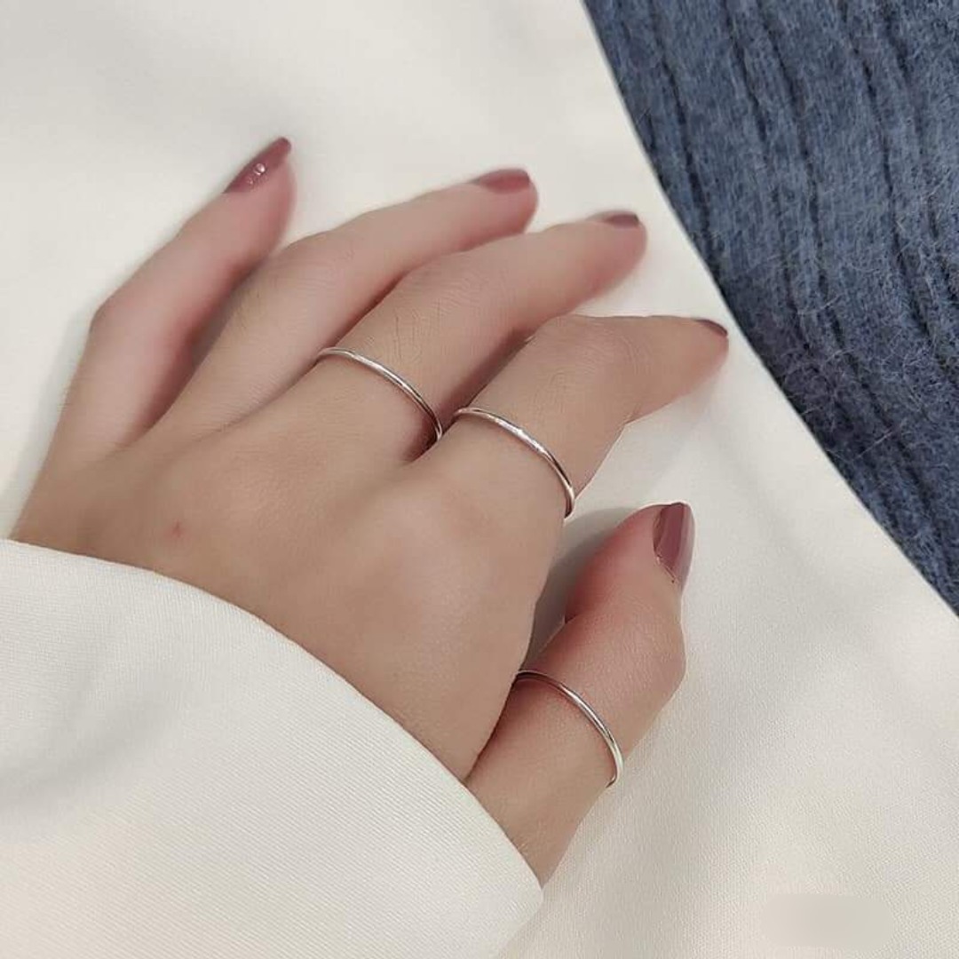 Nhẫn bạc ta DaLiA Jewelry tròn trơn basic
