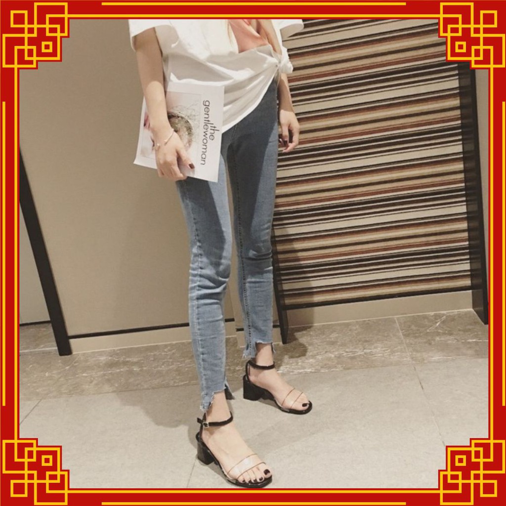 Giày cao gót nữ quai trong size 35-43 cao 6p mã shs5
