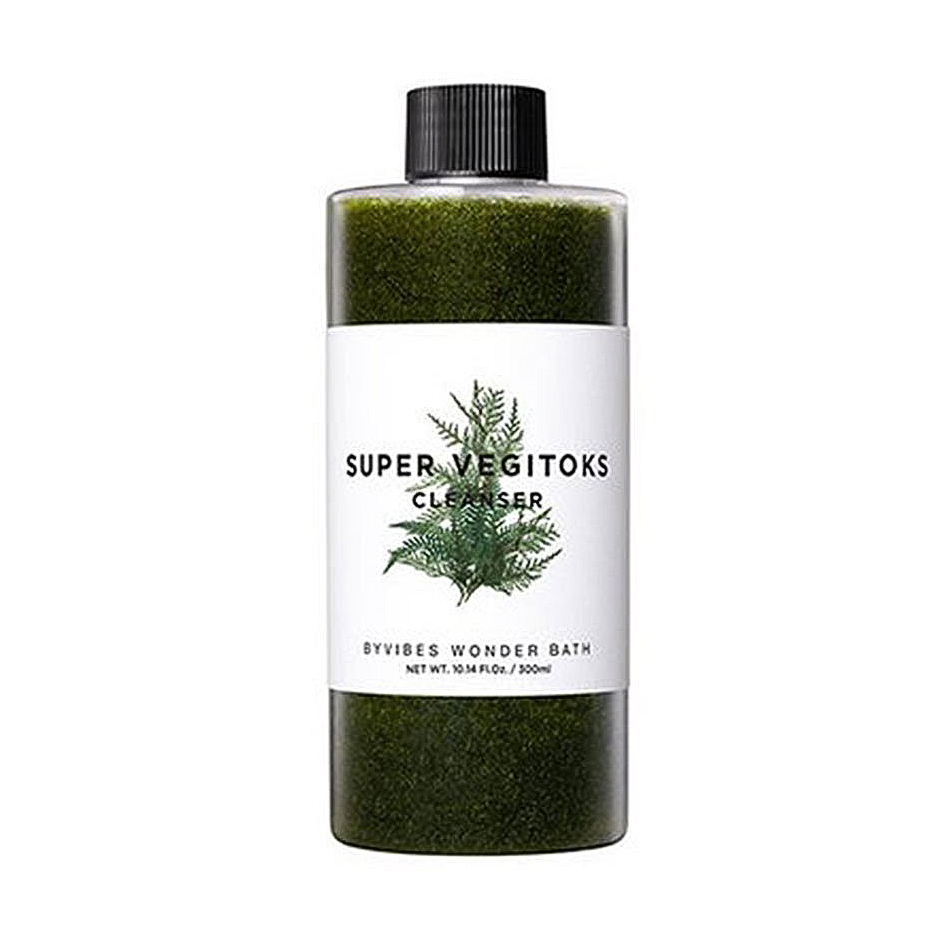 Sữa rửa mặt sủi bọt thải độc chiết xuất rau củ Byvibes Wonder Bath Super Vegitoks Cleanser 300ml - Xanh