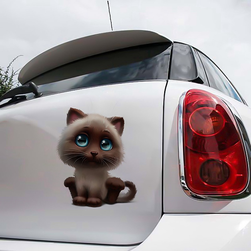 Decal hình mèo 3D dễ thương