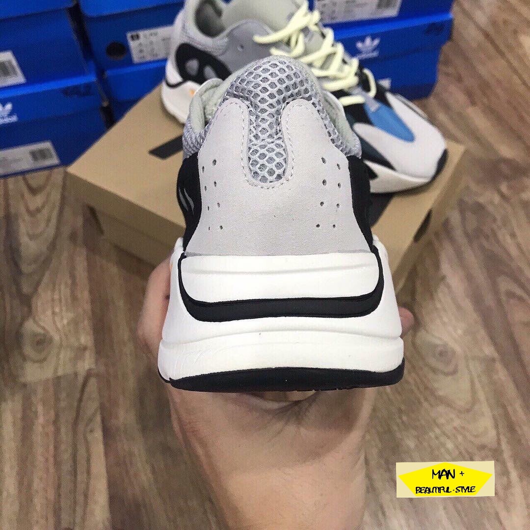 (GIÀY PHẢN QUANG BA VẠCH) sneaker YEEZY BOOST 700 xanh trắng
