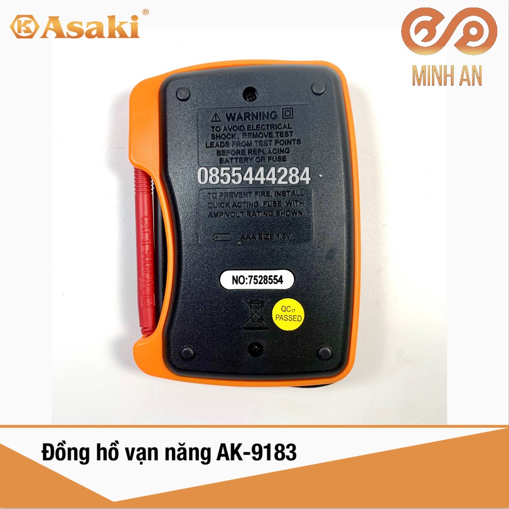 Đồng Hồ Đo Điện Vạn Năng Asaki Ak-9183