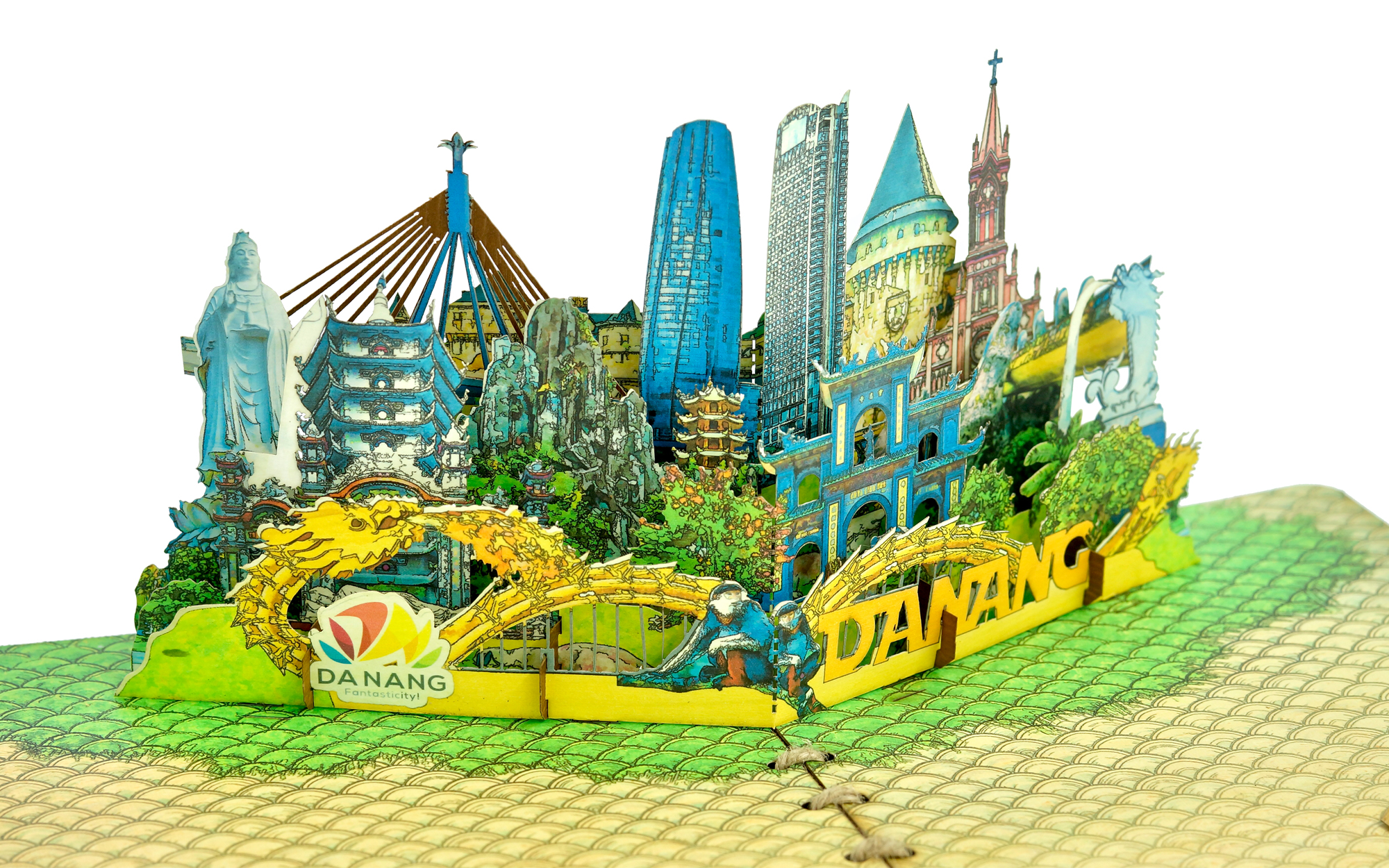 Thiệp 3D popup về ĐÀ NẴNG 17x18x12cm