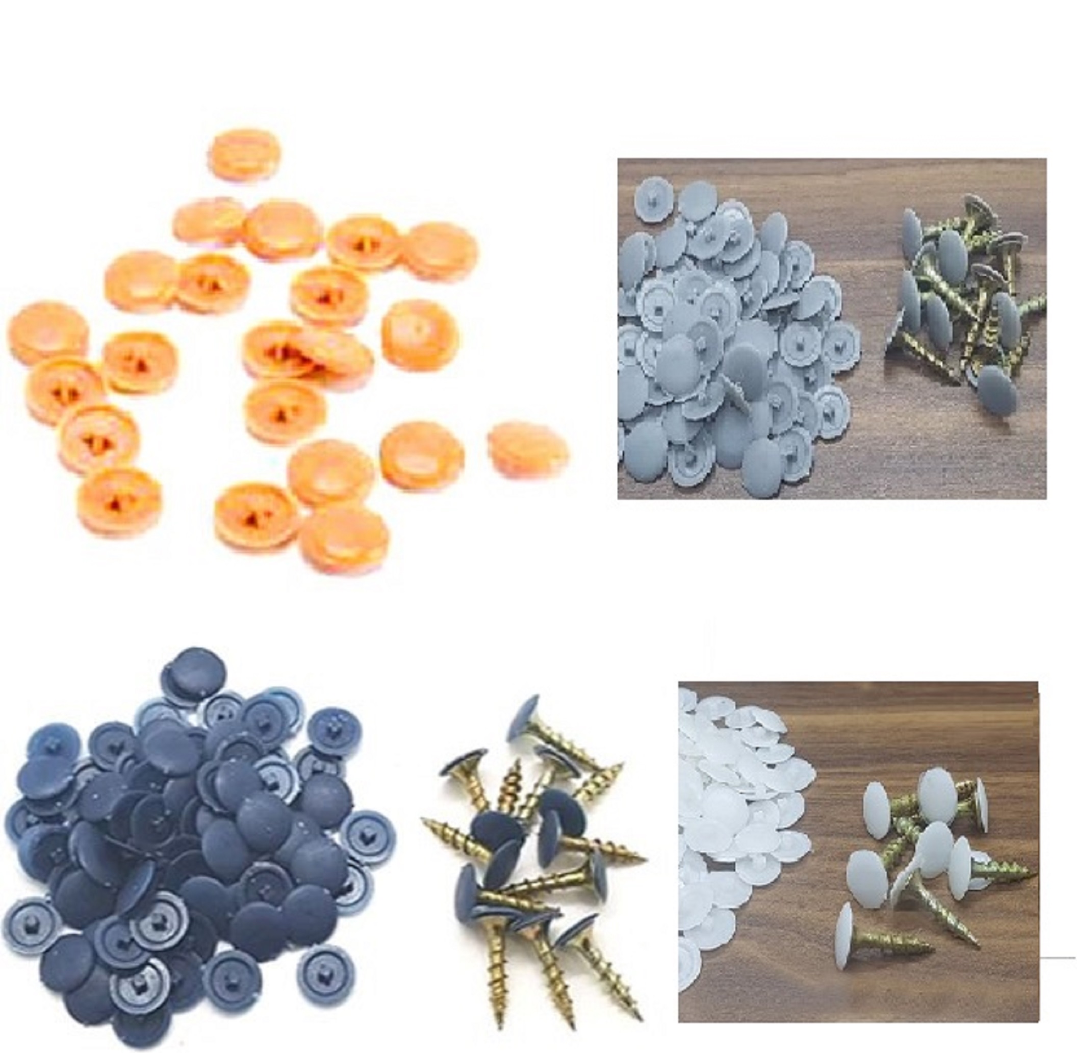 COMBO 100 cái Nút nhựa bịt đầu vít (đen,trắng,xám lơt,vàng)