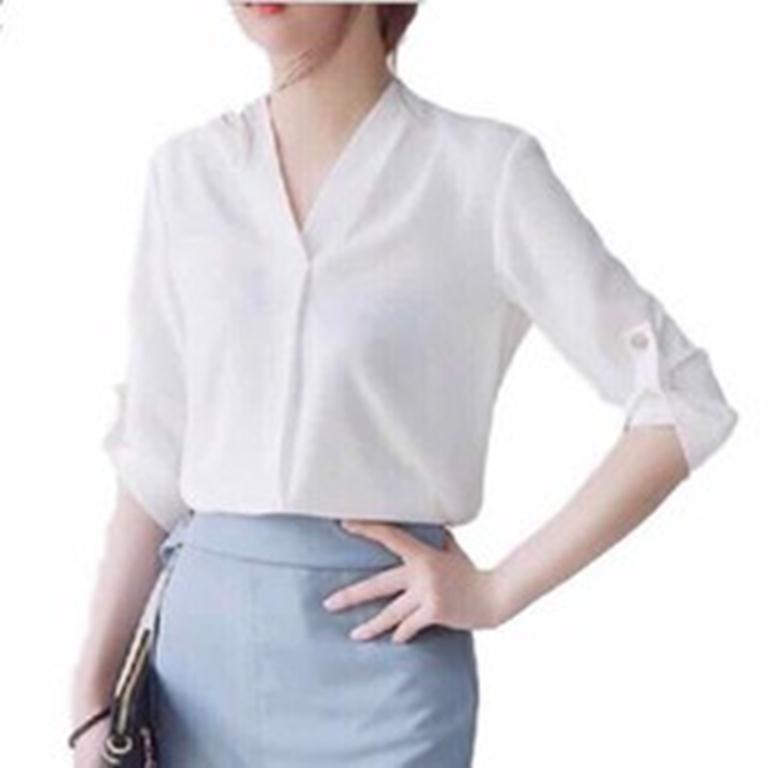 [HCM]Áo Cổ V 2 Màu Công Sở