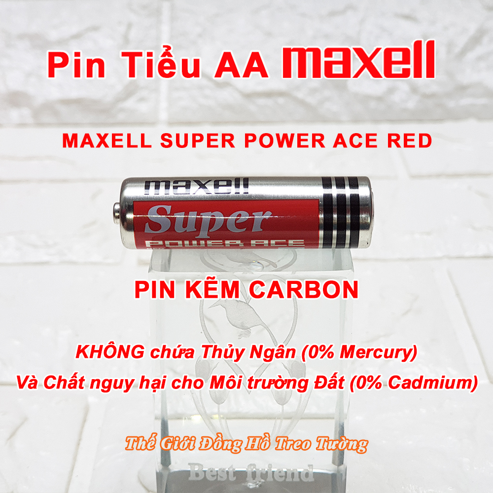 PIN TIỂU MAXELL – VỈ 12 + 3 VIÊN AA – Loại Supper Power ACE Red – Indonesia Vỏ Nhôm Chống chảy nước