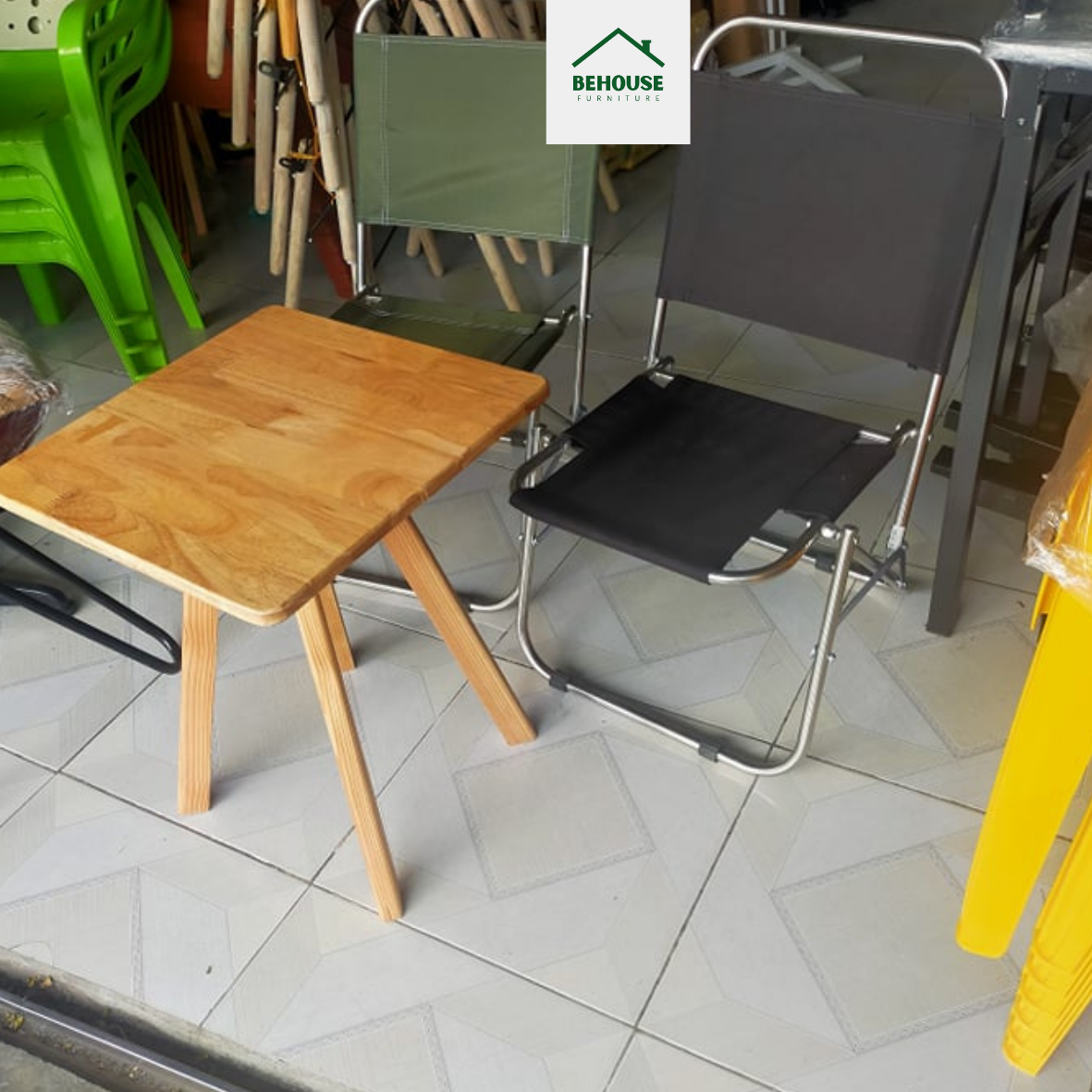 Ghế xếp inox cà phê cafe vải bố