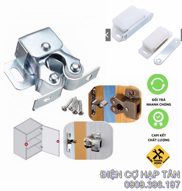 Nam châm hít cửa tủ,chạn bếp , chốt sập cánh tủ ,chốt sập ,gài cánh tủ, kẹp tủ, hít cánh tủ,